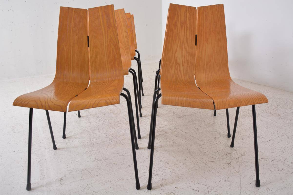 Set of 8 GA Chairs by Hans Bellmann for Horgen-Glarus, Switzerland, 1960s