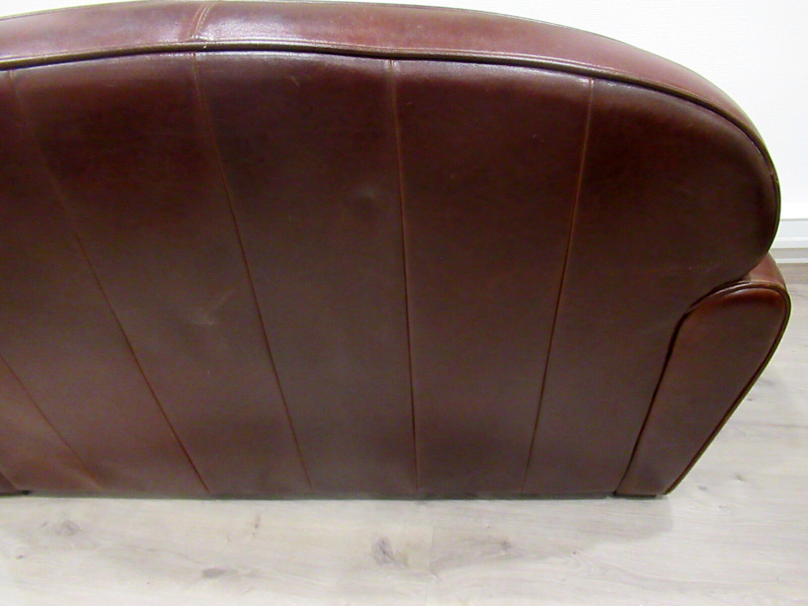 Small leather sofa, 2 seats, vintage.