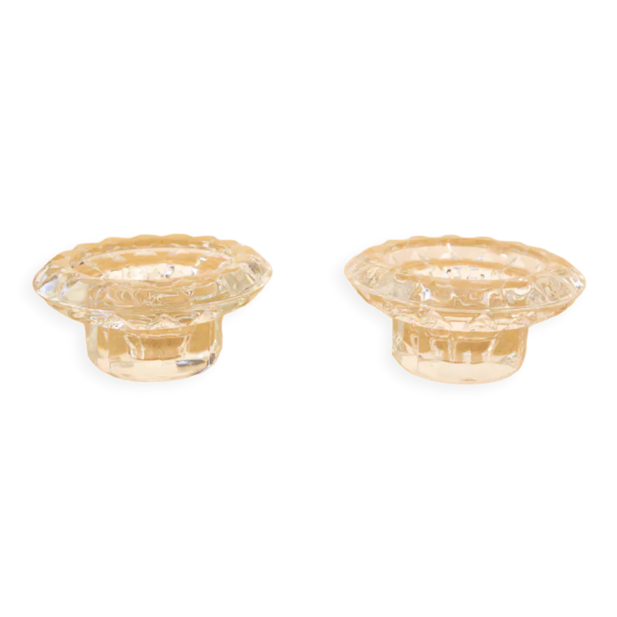 2 clear glass candle holders from Reims