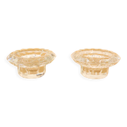2 clear glass candle holders from Reims