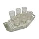 Art Deco vodka shot glasses from Hortensja Glassworks, Poland, 1950s, set of 7