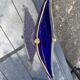 Vintage cobalt blue Murano glass gondola bowl with gilding.