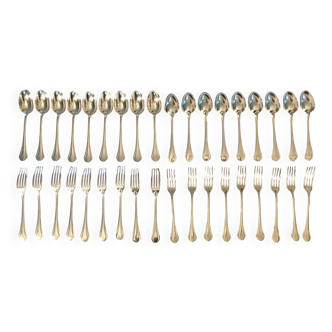 Set of 18 Christofle silver-plated cutlery, Printania model