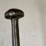 Pair of wrought iron candlesticks, 18th century