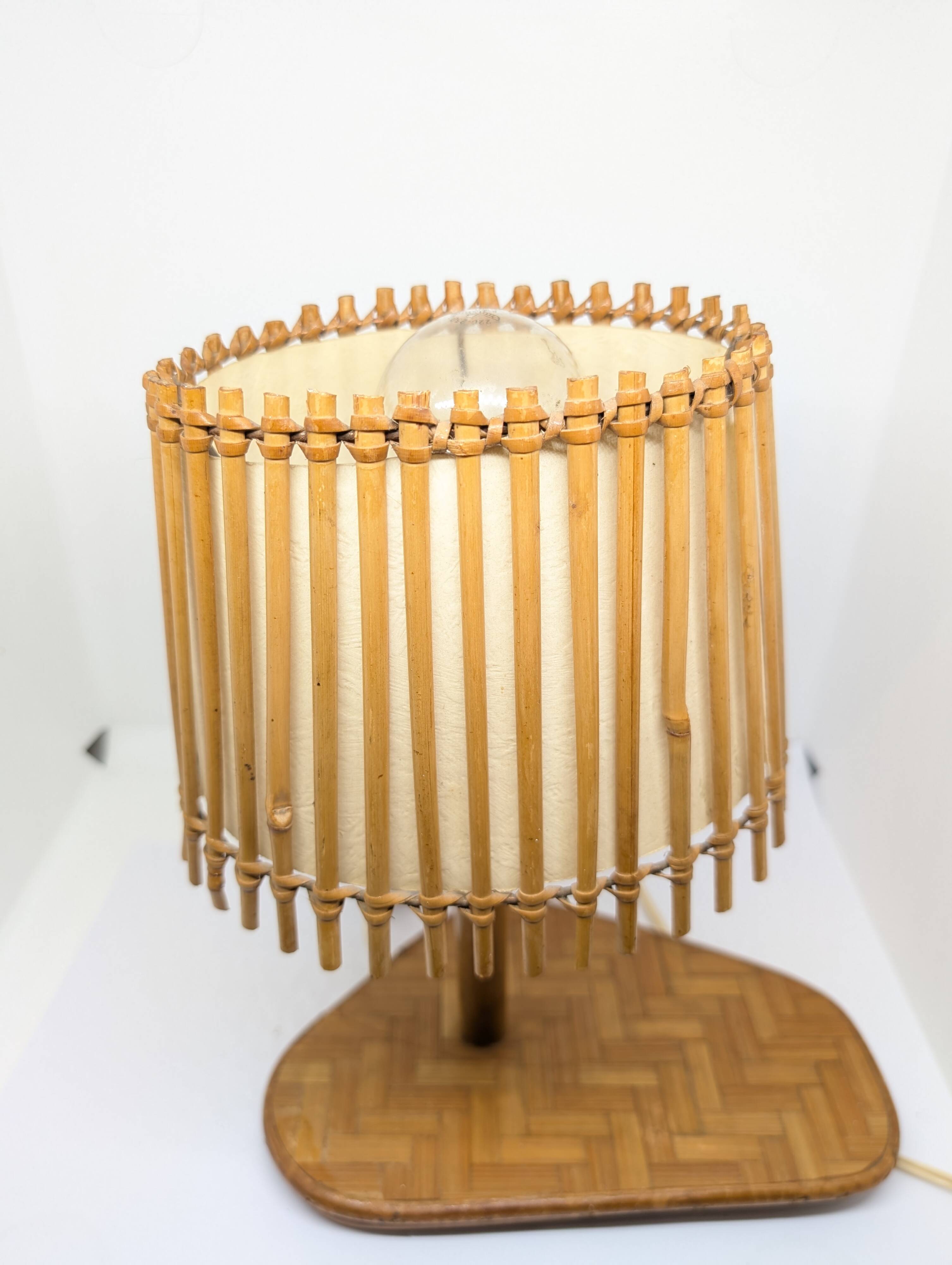 Superb vintage rattan lamp
