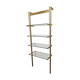 Modular shelf in glass and gilded aluminum from the 70-80s