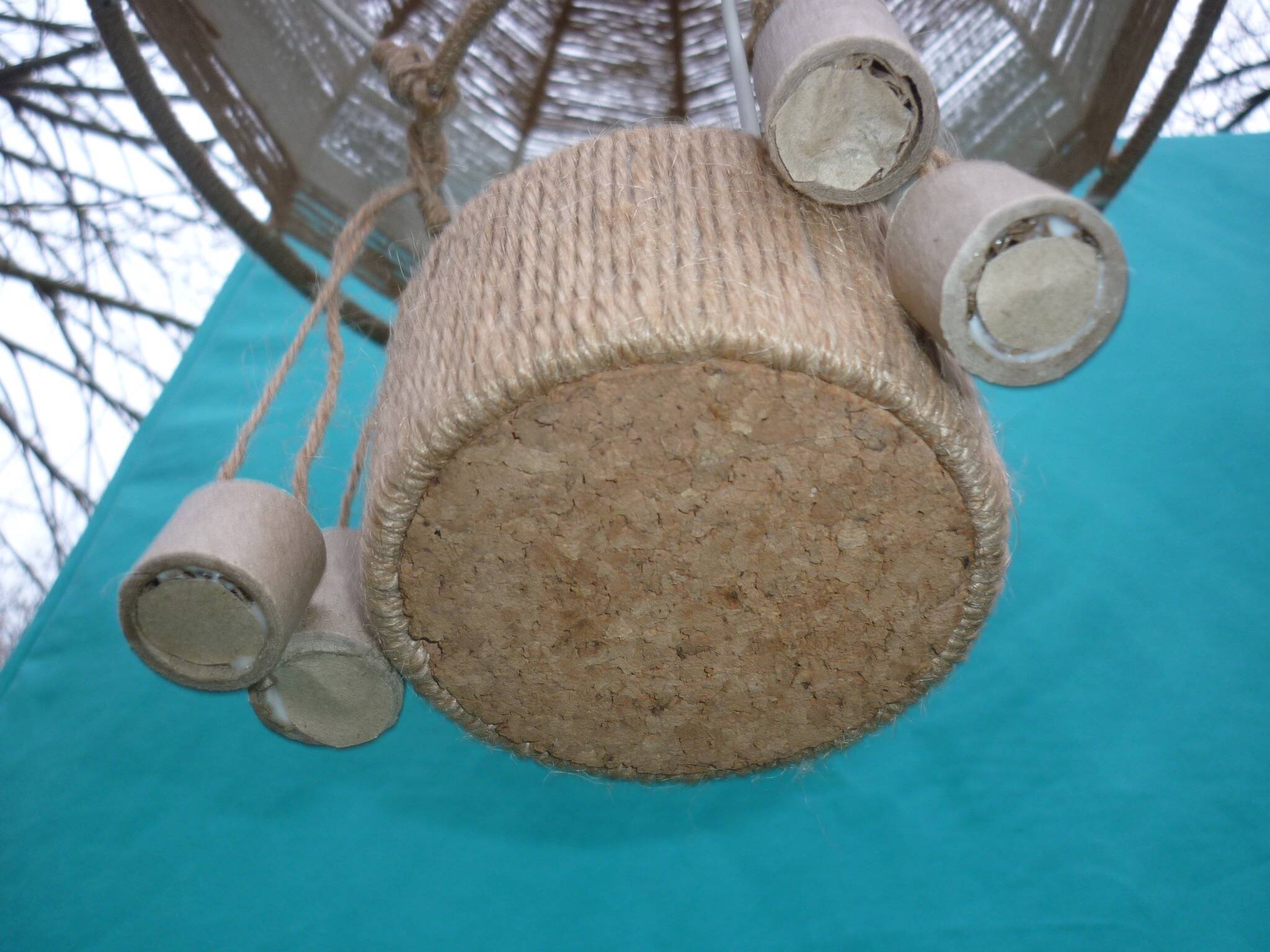 Jute hanging lamp for children's room