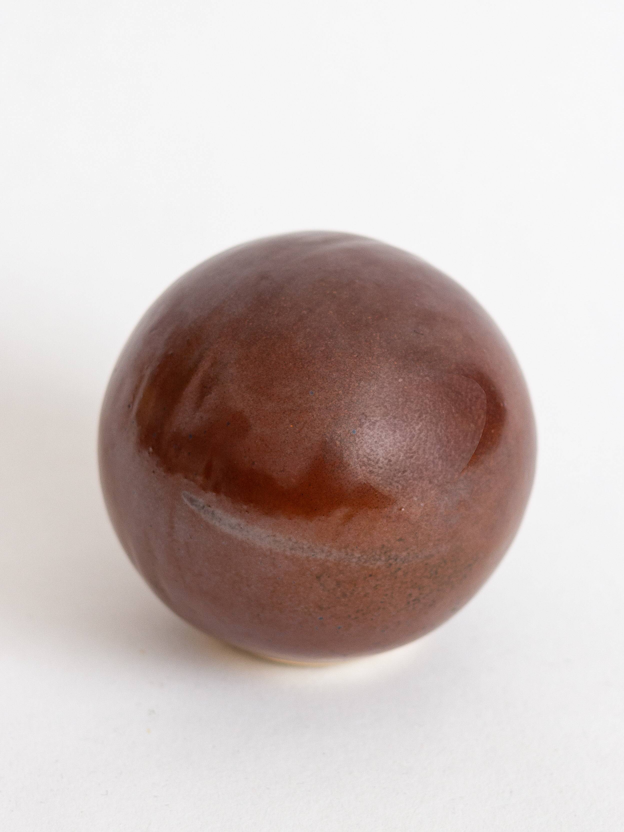 Glazed stoneware owl head, 1950s-60s