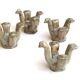 Set de 4 coquetiers " poule " en grès de Jean Lerat, années 60
