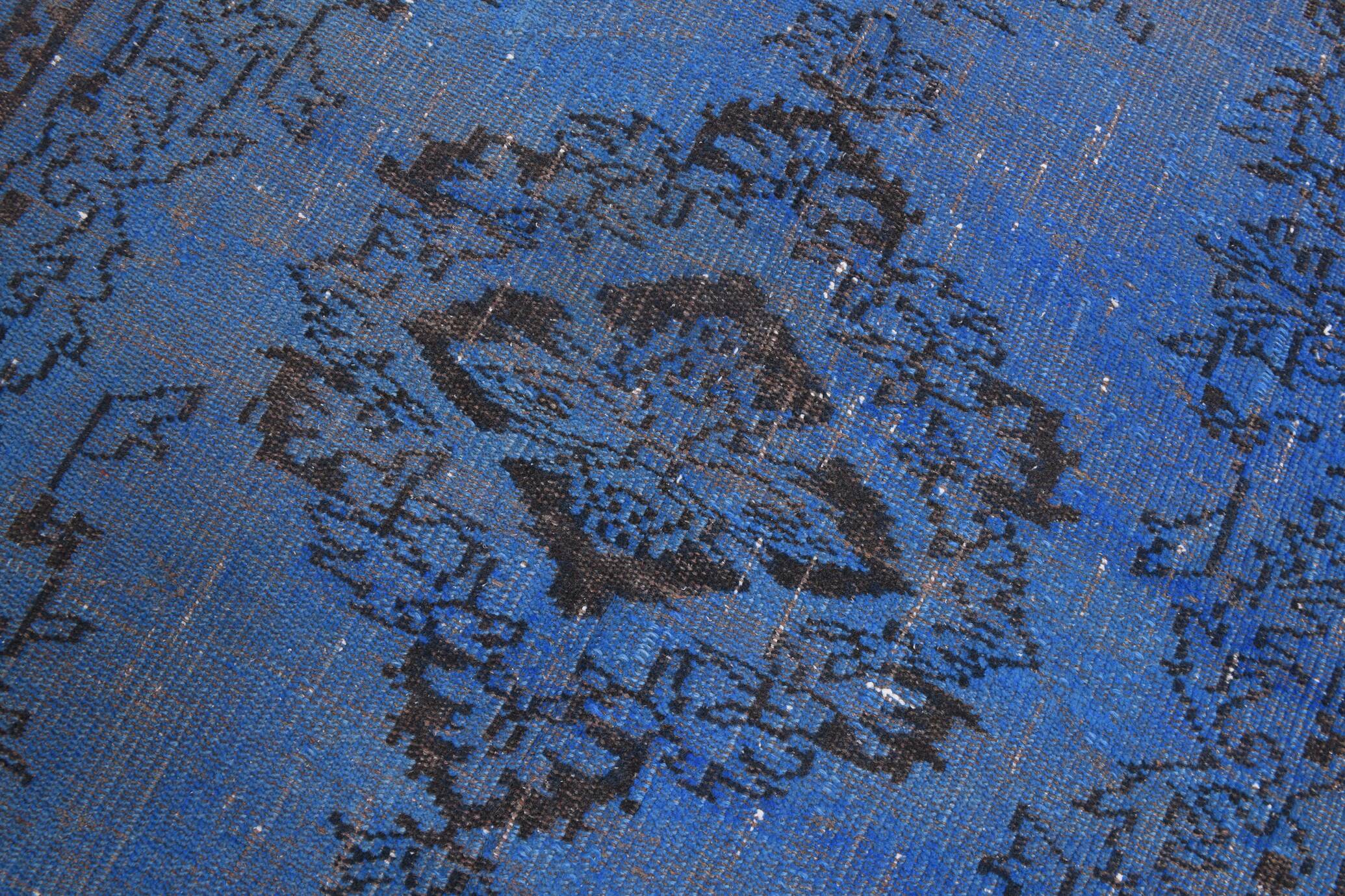 5x8 Blue Handmade Wool Vintage Rug, 163x268Cm SK 2726