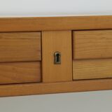Bureau en bois massif (Orme) vintage Dlg Regain Circa 1980
