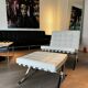 White Barcelona chair with ottoman – Knoll 2012 Edition -