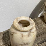 Onyx vase veins white marble beige art deco