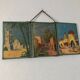 Miroir triptyque barbier 18x41 vintage 1940