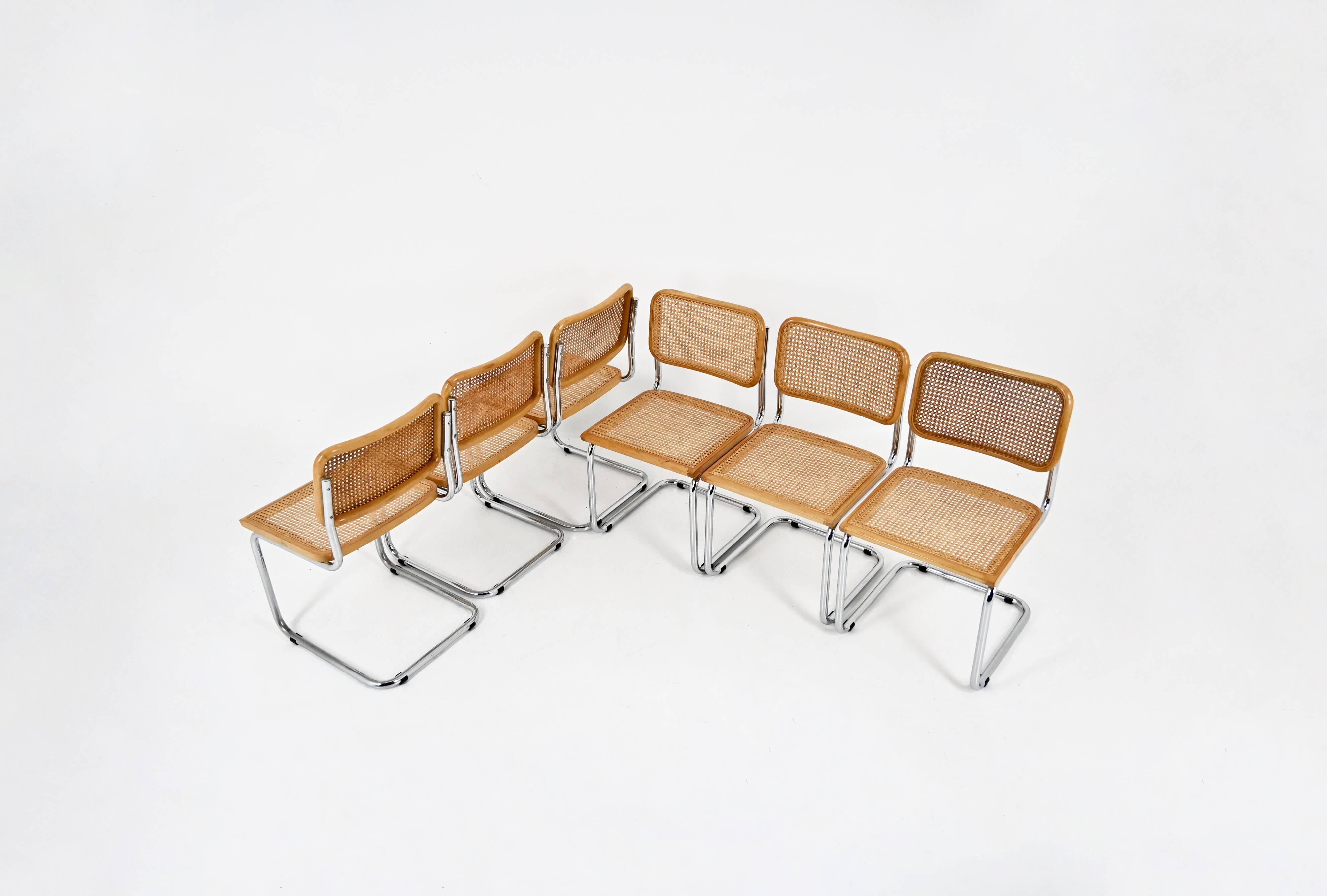 Set of 6 Style B32 Dining Chairs by Marcel Breuer
