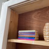 Library showcase ivory white sliding doors