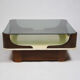 Table basse en verre fumé années 70