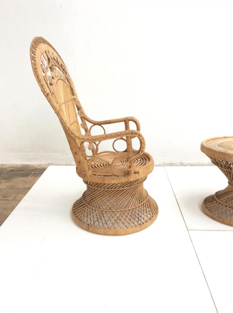 Emmanuelle vintage s 1970 Indonesia rattan chair