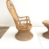 Emmanuelle vintage s 1970 Indonesia rattan chair