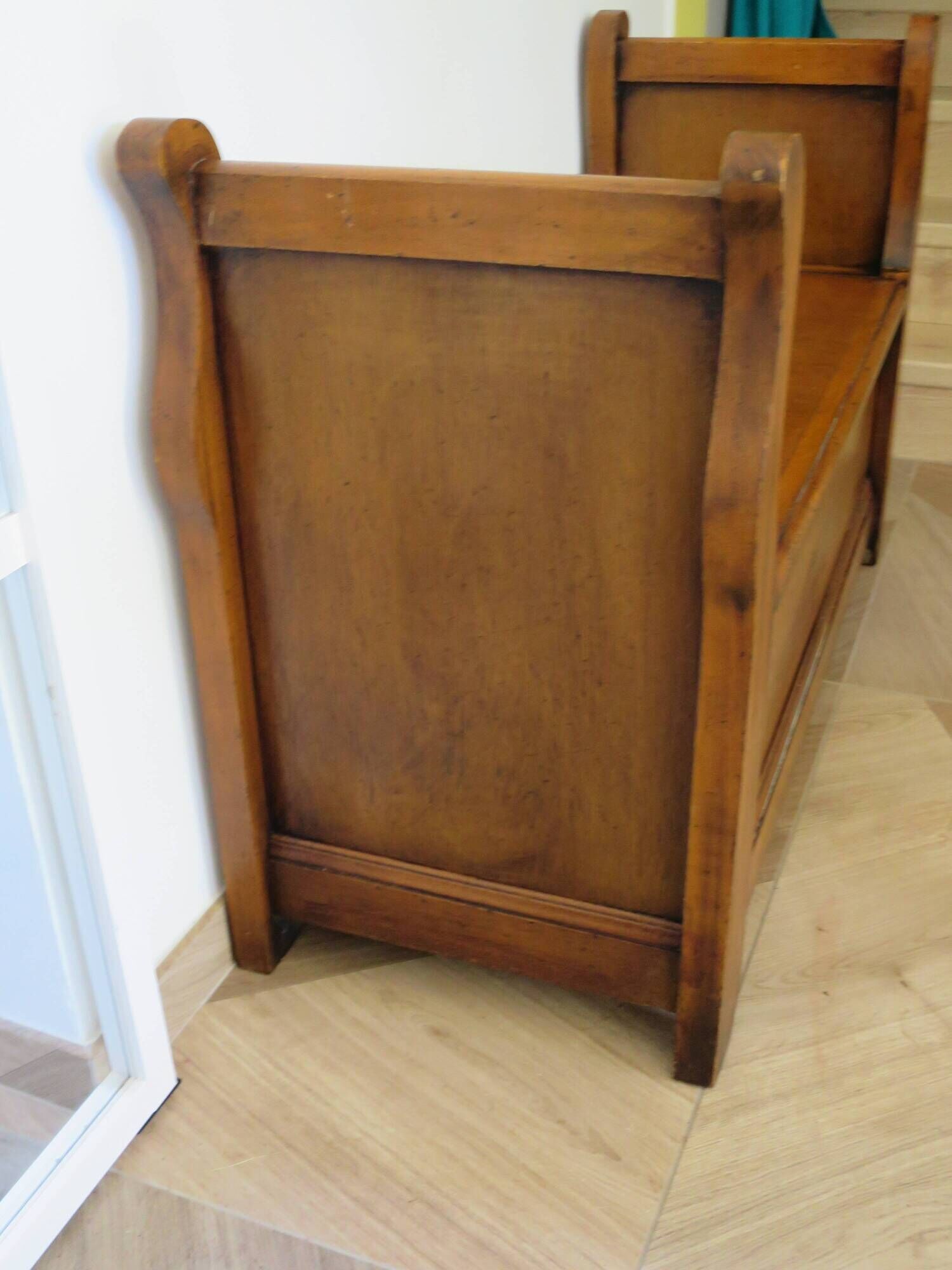 Rare entrance bench - Old chest bench - toy chest - oak color