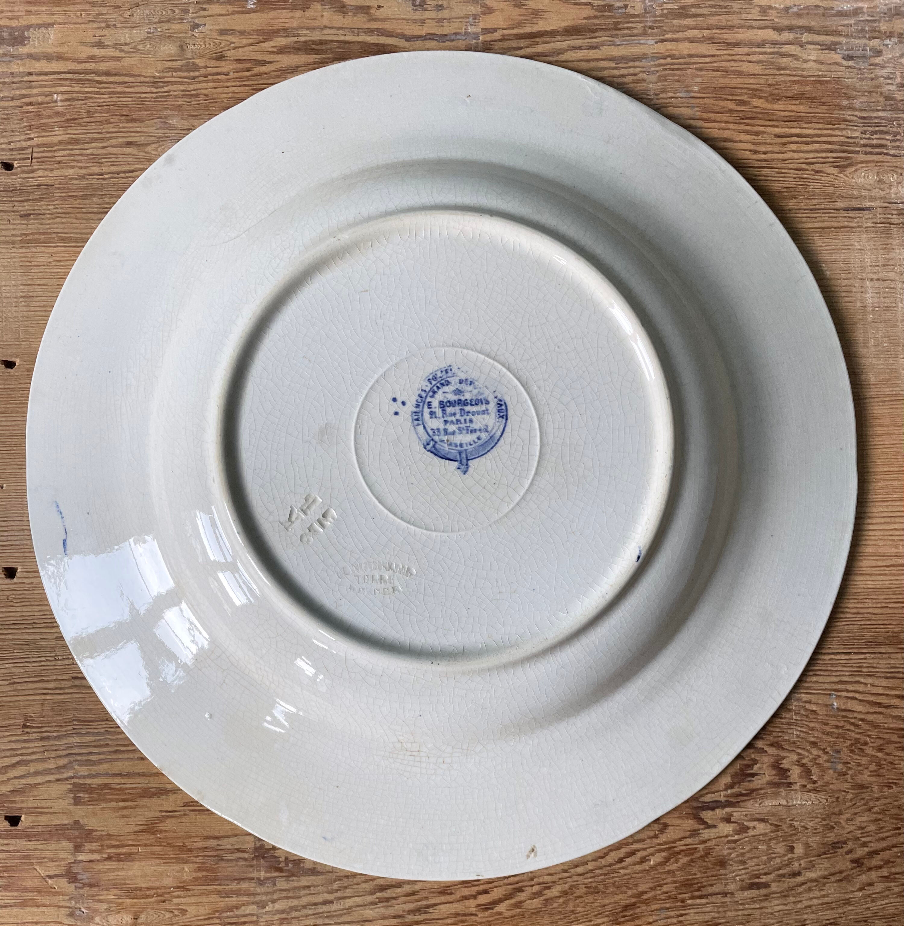 Hollow plate longchamp iron earth e. bourgeois paris