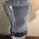 Large krosno vase from poland in blown blue glass, vintage variation.