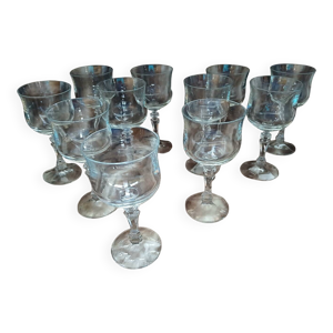 11 verres à pied en - cristal