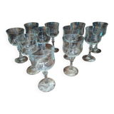 11 crystal stem glasses