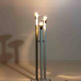 French tripod floor lamp with trumpet shades in chrome and enamel, 1960s