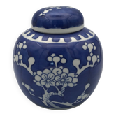 Pot à gingembre en porcelaine à décor de fleurs de prunus bleu et blanc, vintage, chine