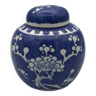 Pot à gingembre en porcelaine à décor de fleurs de prunus bleu et blanc, vintage, chine