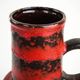 Monumental Fat Lava ceramic vase in black and red, West Germany, 1970s