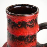 Monumental Fat Lava ceramic vase in black and red, West Germany, 1970s