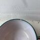 Ceramic caquelon by R. Picault with wave decoration.