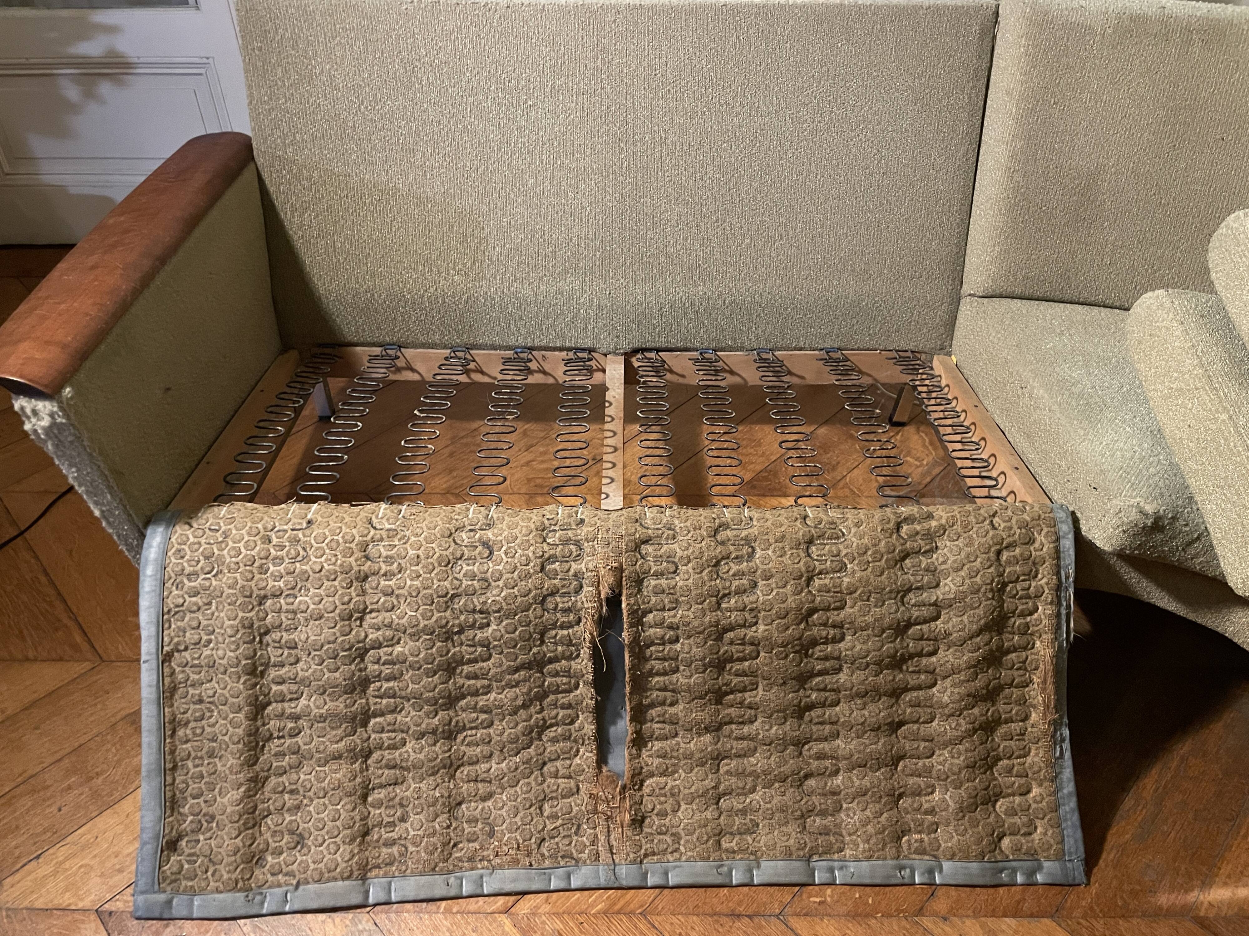 1950s almond green corner sofa