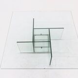 Table basse en verre italienne, années 1970