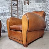 Pair of leather club chairs