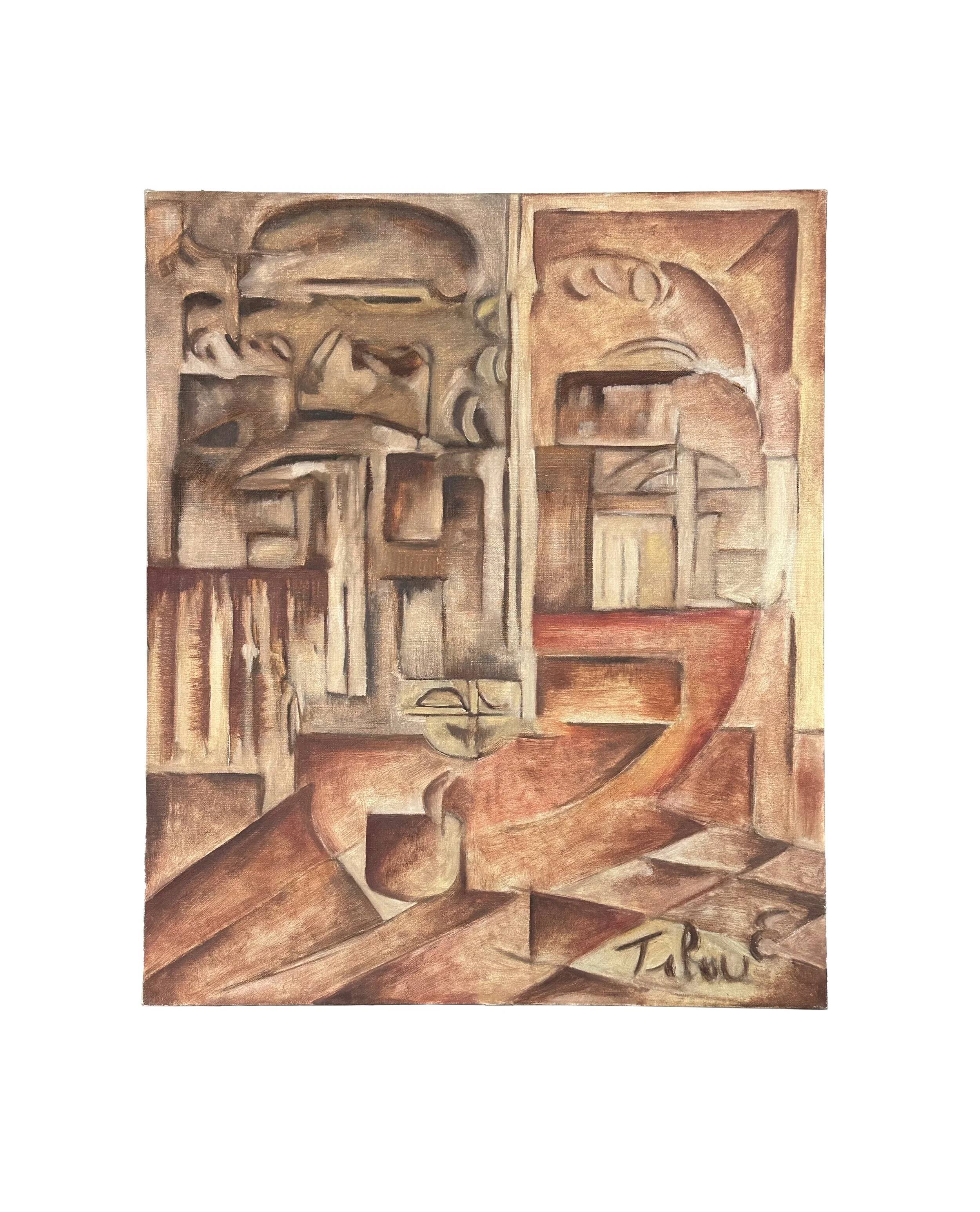 Cubist abstraction by Erik Tibau, 1970s