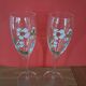 2 champagne flutes Perrier Jouet from the 1980s
