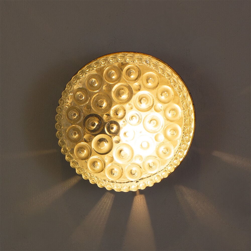 Vintage round glass wall lamp