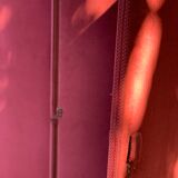 Old wooden screen covered with velvet 4 sheets