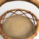 Desserte bar ronde en rotin osier vintage 1960