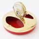 Vintage 1950s brass gold-plated globe perpetual calendar ashtray.