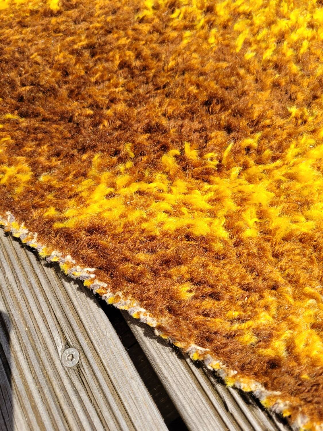 Vintage round wool rug - Diameter 235cm