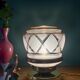 Vintage Art Deco pink and gold glass globe table lamp