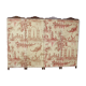 Paravent quatre vantaux toile de jouy