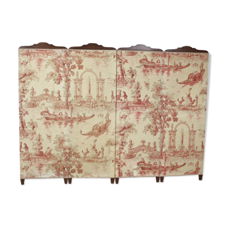 Screen four prentals of jouy canvas