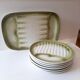 Asparagus service in green earthenware Moulin des Loups Orchies