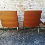 Wooden and fabric shell chairs