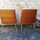 Wooden and fabric shell chairs